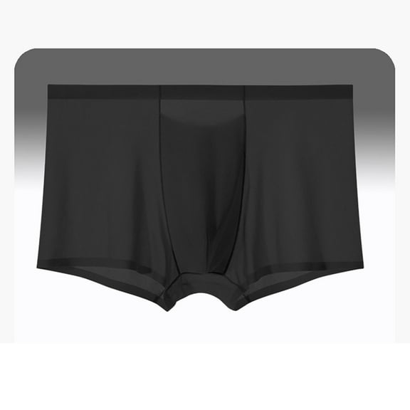 Rohuuque Men's Ice Silk Boxer Briefs Ultra-Thin Boxer Briefs Panties Invisibles Men Boxer Shorts Underwear Breathable Underpants Black