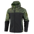 thumbnail image 1 of Rohuuque Men's Rain Jacket Fashion Casual Camouflage Printing Windbreaker Warm Jacket Long Sleeve Zip Up Hooded Jacket Raincoat Outwear Green B, 1 of 2