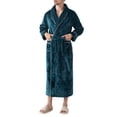 thumbnail image 1 of ZQUUVOU Men's Robe Fall Winter Velvet Bathrobes Long Sleeve Plus Size Sleepwear with Belt Plush Fleece Long Length Lounge Wear Green, 1 of 8