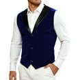 thumbnail image 1 of ZQUUVOU Men's Sleeveless Formal Vest Vintage Casual Tuxedo Suit Vest Business Formal Dress Silm Suit Prom Waistcoat Blue, 1 of 7