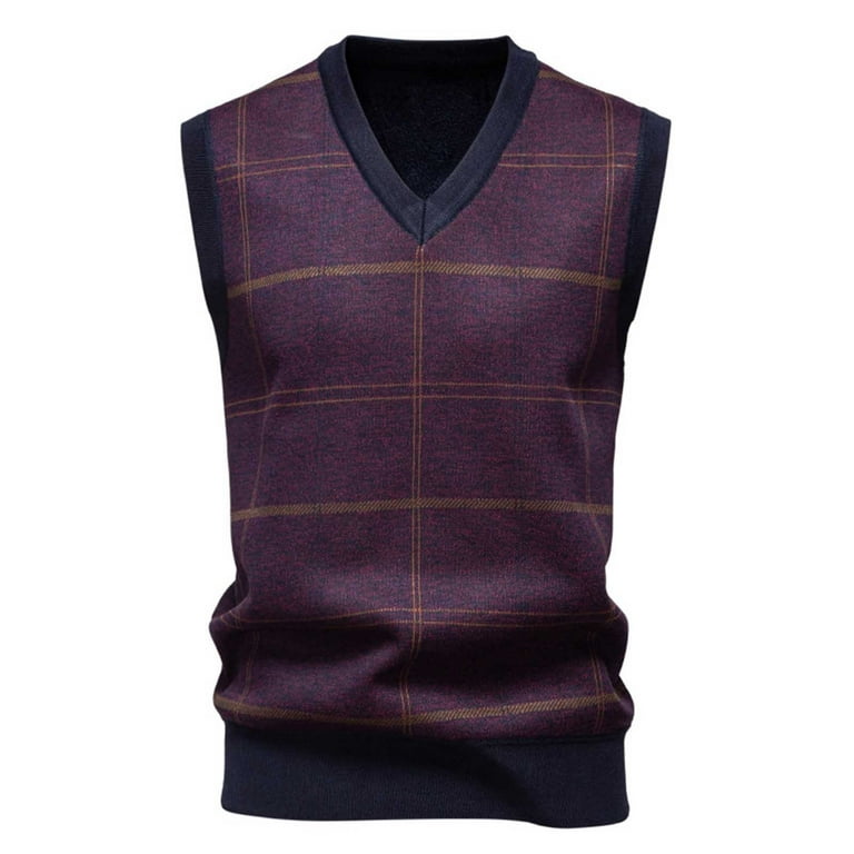 Rohuuque Men's Sleeveless Sweater Vest Winter Thermal Fleece Lined