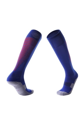 ZQUUVOU Men's Sport Soccer Socks Cotton Moisture Wicking Breathable Knee High Socks Athletic Performance Cycling Socks Dark Blue