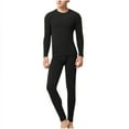 thumbnail image 1 of Rohuuque Men's Thermal Long Johns Set Crew Neck No Show Thermal Set Velvet Lining Stretch Dual Color Winter Wear Black, 1 of 5