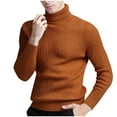 thumbnail image 1 of Rohuuque Men's Turtleneck Sweater Textured Knit Sweater Solid Color Stretch Fit Slim Casual Comfort Tops Pullover Gold, 1 of 4