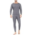 thumbnail image 1 of Rohuuque Men's Unisex Thermal Long Johns Set Velvet Skiing Winter Warm Hunting Gear Fleece Lined Base Layer Set Tops Underwear Set Gray, 1 of 5