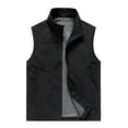 thumbnail image 1 of Rohuuque Men's Utility Fishing Vest Quick-Dry Work Vest Solid Stand Collar Jacket Zippered Sleeveless Outdoor Activity Jacket Black, 1 of 7