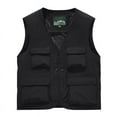 thumbnail image 1 of Rohuuque Men's Utility Outdoor Vest Casual Lightweight Fishing Cargo Vest Work Safari Travel Photo Jacket with Multi Pockets Black, 1 of 4