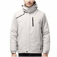 thumbnail image 1 of ZQUUVOU Men's Waterproof Ski Jacket Thermal Insulated Hooded Softshell Coat with Fleece Lining Outdoor Winter Snow Jacket White, 1 of 7