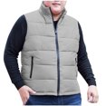 thumbnail image 1 of Rohuuque Men's Winter Vest Plus Size Solid Stand Collar Vest with Zippered Pockets Cotton Padded Sleeveless Jacket Light Gray, 1 of 8