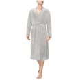 thumbnail image 1 of ZQUUVOU Men's and Women's Plush Robes Fleece Spa Bathrobe with Lapel Pockets Cozy Soft Velvet Unisex Spa Long Robe Gray, 1 of 7