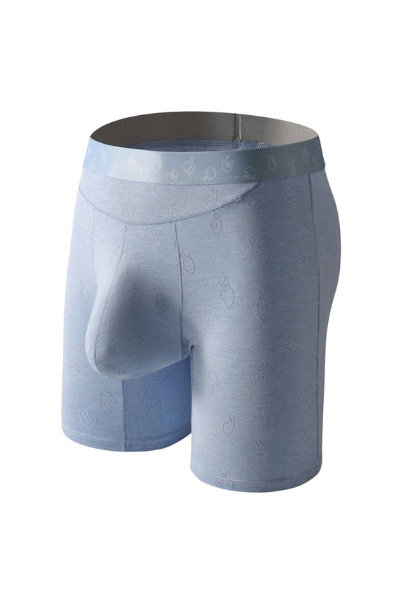 Mens Breathable Boxer Shorts Breathable Quick Dry Elastic Waistband Comfort Loose Underwear for Sports Casual Blue