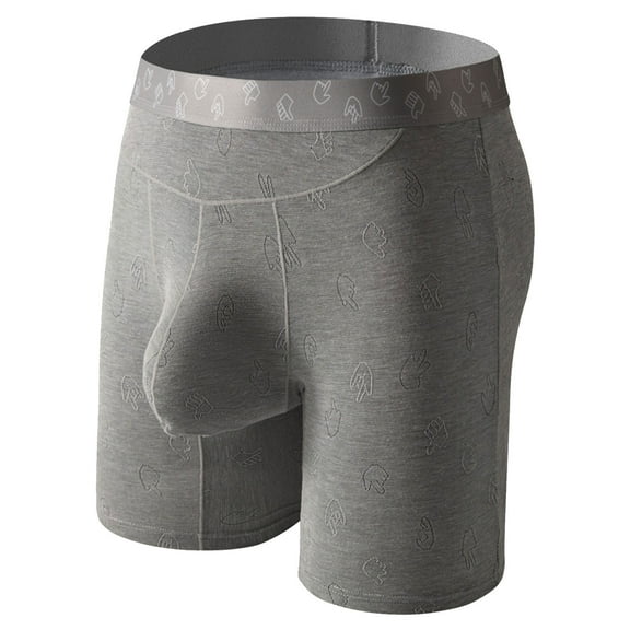 Rohuuque Mens Breathable Boxer Shorts Breathable Quick Dry Elastic Waistband Comfort Loose Underwear for Sports Casual Dark Gray