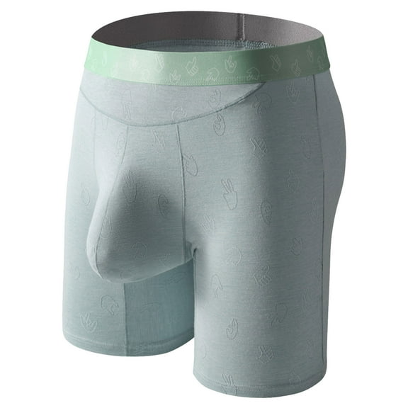 Rohuuque Mens Breathable Boxer Shorts Breathable Quick Dry Elastic Waistband Comfort Loose Underwear for Sports Casual Sky Blue