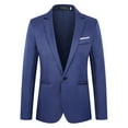 thumbnail image 1 of ZQUUVOU Mens Sport Coats and Blazers Teenager Solid Color One Button Suit Jakcet wiht Pocket Peaked Lapel Tailored Fit Coat Evening Ceremony Dark Blue, 1 of 4