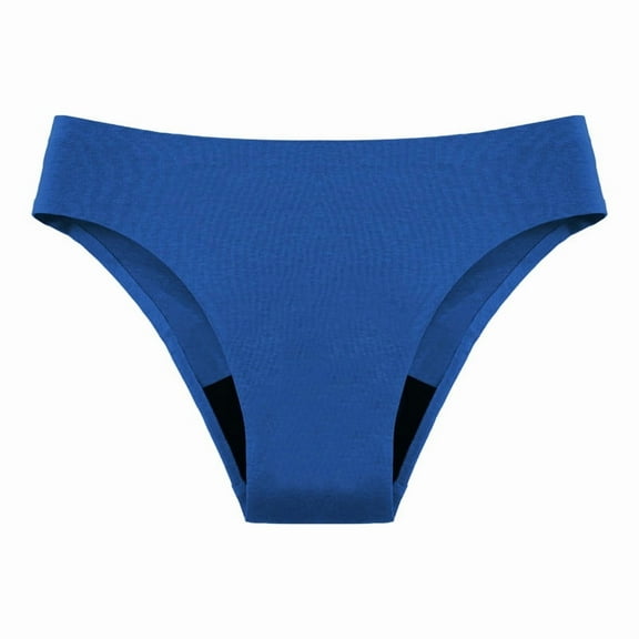 Rohuuque Period Panties for Women Low Waisted Invisibles T-thong Thong Briefs No Show Period Cheeky Panties Underwear Blue