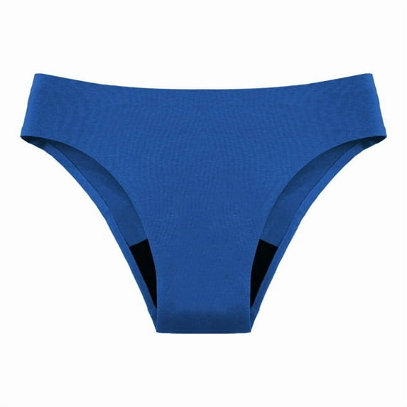 Rohuuque Period Panties for Women Low Waisted Invisibles T-thong Thong Briefs No Show Period Cheeky Panties Underwear Blue