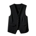 thumbnail image 1 of Rohuuque Sleeveless Blazer Vest for Women Solid Color Buttons V Neck Jacket Sleeveless Waistcoat Top Blazer Suit Jacket Black, 1 of 5