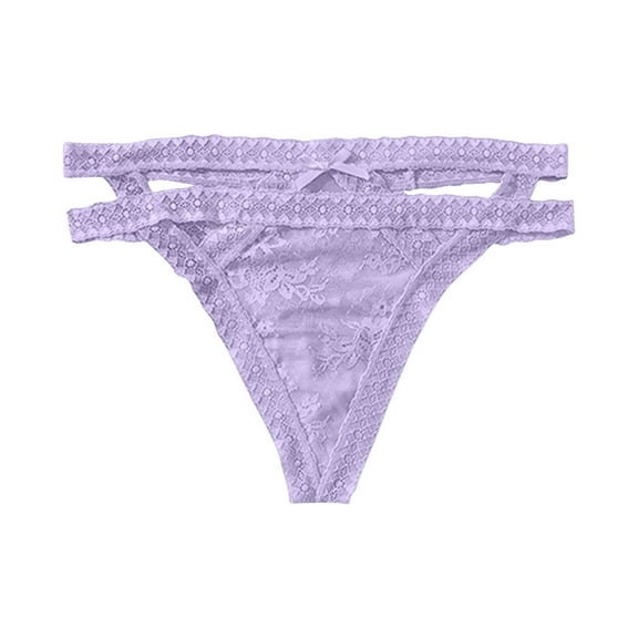 ZQUUVOU Thongs for Women Lace Trim Sheer Underwear Delicate Breathable Comfort Solid Color No Show Everyday Panties Blue