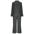 thumbnail image 1 of ZQUUVOU Two Piece Sets Pants Suits for Women Notch Lapel Business Casual Dressy Outfits Professional Blazer Pantsuits Set Work Office Dark Gray, 1 of 6