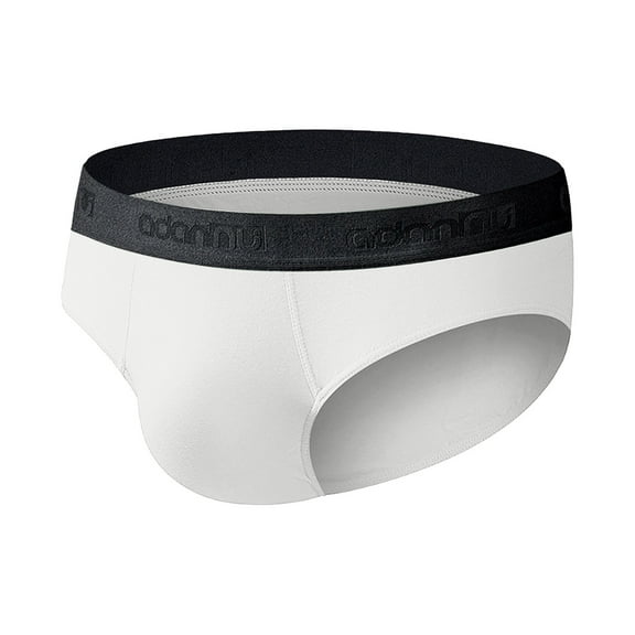 Rohuuque Underwear Briefs for Men Solid Color Stretch Underwear Elastic Comfort Breathable Briefs for All Day Comfort Wear White