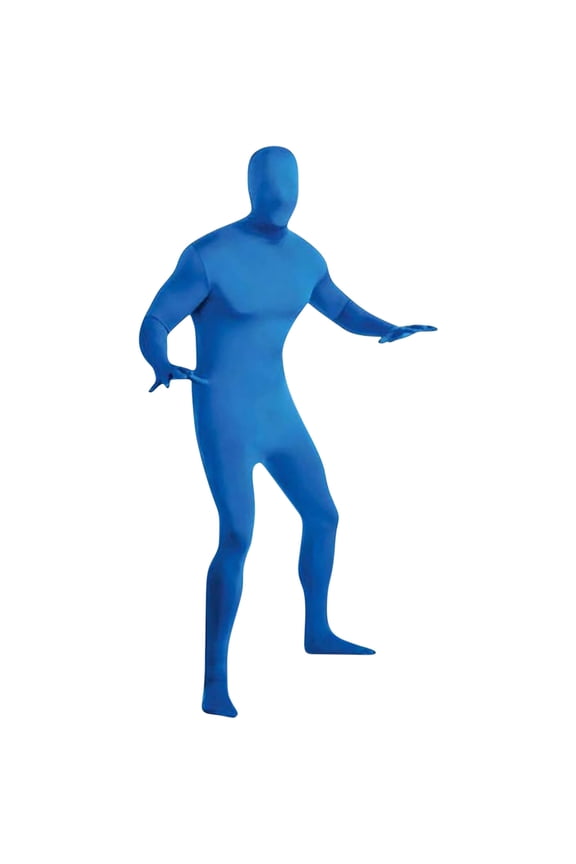 ZQUUVOU Unisex Adult Full Body Suit Black Bodysuit Tight Fit All Over Print Base Layer for Dance and Theatre Light Blue