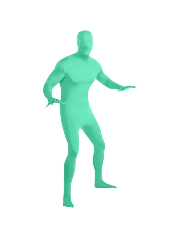 Unisex Adult Full Body Suit Dance Tight Fit with Feet and Hands Breathable Spandex Unitard Light Shows Jumpsuit for Men Women Mint Green