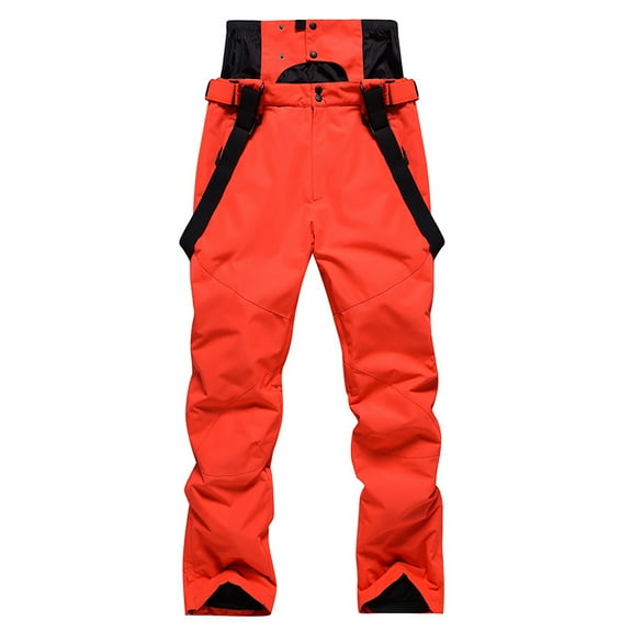 Rohuuque Unisex Plus Sized Ski Pants Waterproof Windproof Thermal Insulated Snowboard Trousers for Mountain Riding Orange