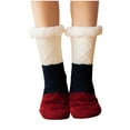 thumbnail image 1 of Rohuuque Winter Fuzzy Socks for Women Thickened Plush Maternity Socks Non-Slip Grips Thermal Indoor Outdoor Comfort Sleep Wear Black, 1 of 2