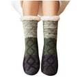thumbnail image 1 of Rohuuque Winter Fuzzy Socks for Women Thickened Plush Maternity Socks Non-Slip Grips Thermal Indoor Outdoor Comfort Sleep Wear Green, 1 of 3