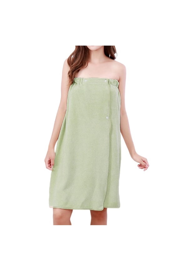 Women's Bath Towel Wrap Quick Dry Lightweight Towel Robes Solid Color Spa Body Wrap with Elastic Closure Light Blue