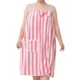 thumbnail image 1 of Rohuuque Women's Bath Towel Wrap Velvet Absorbent Thick Bathrobes Sleeping Gowns Adjustable Shower Bath Towels with Pocket Pink, 1 of 9