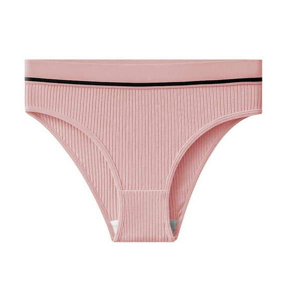 Rohuuque Women's Bikini Bottom Cotton Fashion Sport Briefs Solid Color Comfort Skin Friendly Underwear Pink