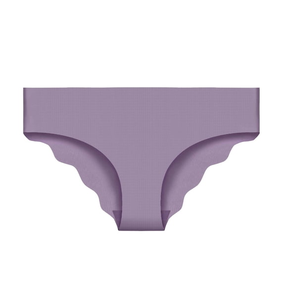 Rohuuque Women's Bikini Bottom Curvy Low Rise Comfort Panties Ice Silk Breathable Cheeky Underwear Solid Color Swimsuit Bottom Purple