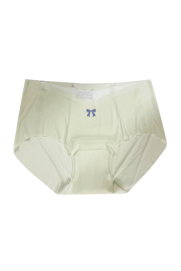 Women's Bikini Bottom Invisibles Ice Silk Panties Low Rise No Show Soft Breathable Underwear for Sport Running Casual Green