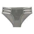 thumbnail image 1 of Rohuuque Women's Bikini Bottom Sheer Mesh Cheeky Panties Cutout Color Waistband High Elastic Low Rise Underwear Gray, 1 of 3
