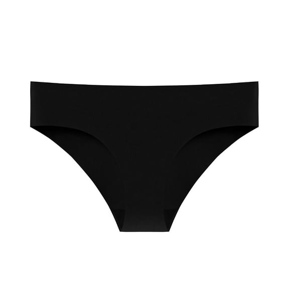 Rohuuque Women's Bikini Bottom Solid Color Pants Low Waist Comfortable Breathable Panties No Show Underwear Cheeky Briefs Black