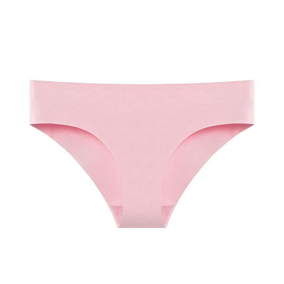 Rohuuque Women's Bikini Bottom Solid Color Pants Low Waist Comfortable Breathable Panties No Show Underwear Cheeky Briefs Pink