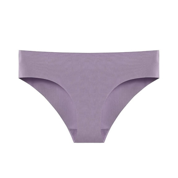 Rohuuque Women's Bikini Bottom Solid Color Pants Low Waist Comfortable Breathable Panties No Show Underwear Cheeky Briefs Purple