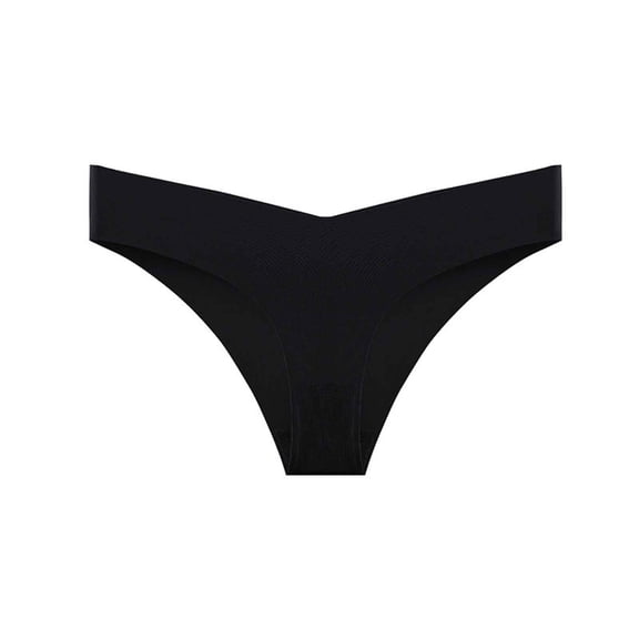 ZQUUVOU Women's Bikini Bottom Solid Low Rise Comfort Panties Breathable No Show Underwear Fashion Cheeky Briefs Black