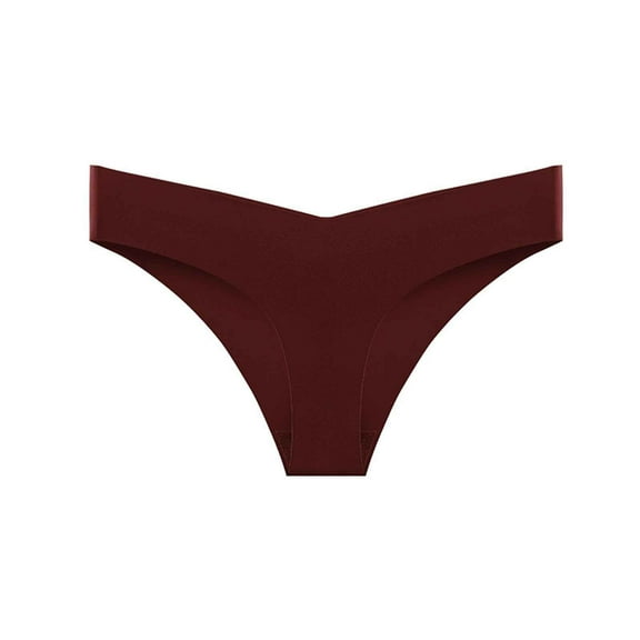 Rohuuque Women's Bikini Bottom Solid Low Rise Comfort Panties Breathable No Show Underwear Fashion Cheeky Briefs Burgundy