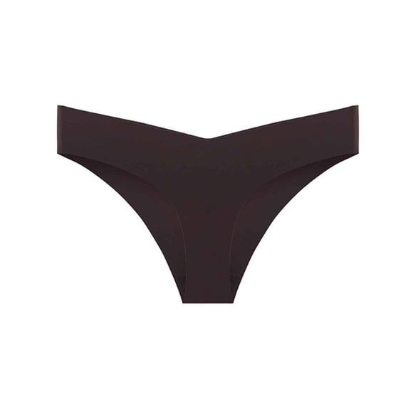 Rohuuque Women's Bikini Bottom Solid Low Rise Comfort Panties Breathable No Show Underwear Fashion Cheeky Briefs Coffee