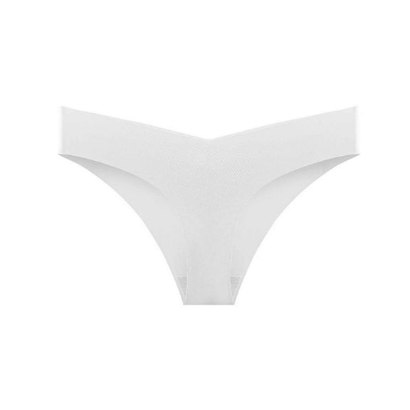 Rohuuque Women's Bikini Bottom Solid Low Rise Comfort Panties Breathable No Show Underwear Fashion Cheeky Briefs White