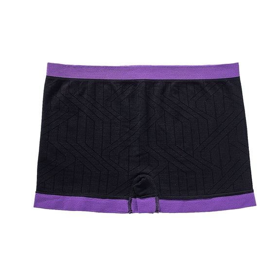 Rohuuque Women's Boyshorts Panties Contrast Color Sport Boxer Shorts Base Layer Safety Shorts Workout Comfort Underwear Purple