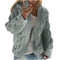 thumbnail image 1 of ZQUUVOU Women's Chunky Cardigan Sweaters Fall Winter Thermal Trendy Sweater Cable Knit Long Sleeve Solid Cardigan Tops Gray, 1 of 5