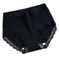 thumbnail image 1 of Rohuuque Women's Cotton Underwear Lace Trim Hipster Panties Soft Moisture Wicking Bikini Briefs Comfort Underwear Black, 1 of 4
