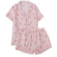 thumbnail image 1 of ZQUUVOU Women's Cute Pajamas Set Lightweight Cotton Soft Pajamas Collar Button Up Tops with Pocket and Short PJ Set Pink, 1 of 4
