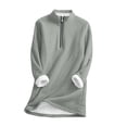 thumbnail image 1 of ZQUUVOU Women's Fleece Pullover Dress Half Zipper Thick Fleece Lined Sweatshirts Mockneck Warm Tops with Pockets Gray, 1 of 9