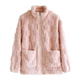 thumbnail image 1 of Rohuuque Women's Fleece Zip Up Jacket Lightweight Casual Outerwear with Front Pockets Spring Fall Winter Outerwear Pink, 1 of 6