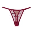thumbnail image 1 of ZQUUVOU Women's G String Thongs T-back Lace Hollow Out Panties Low Waist Thongs Breathable Cheeky Underwear Panties Red, 1 of 5