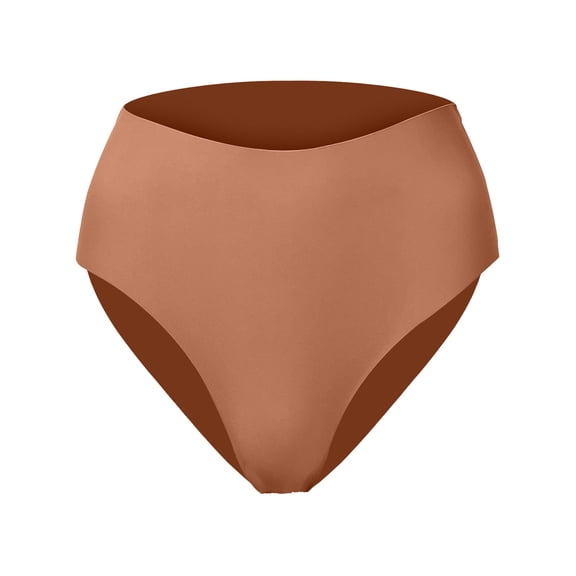 Rohuuque Women's Invisibles Cheeky Bikini No Show Panties Mid Rise Breathable Briefs Soft Ladies Invisible Underwear Red